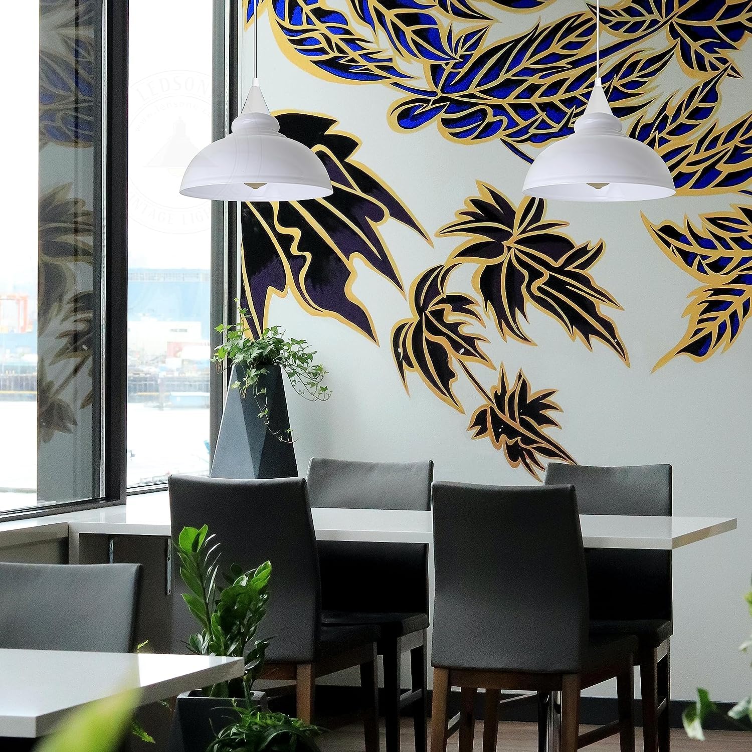 light large black shade brass