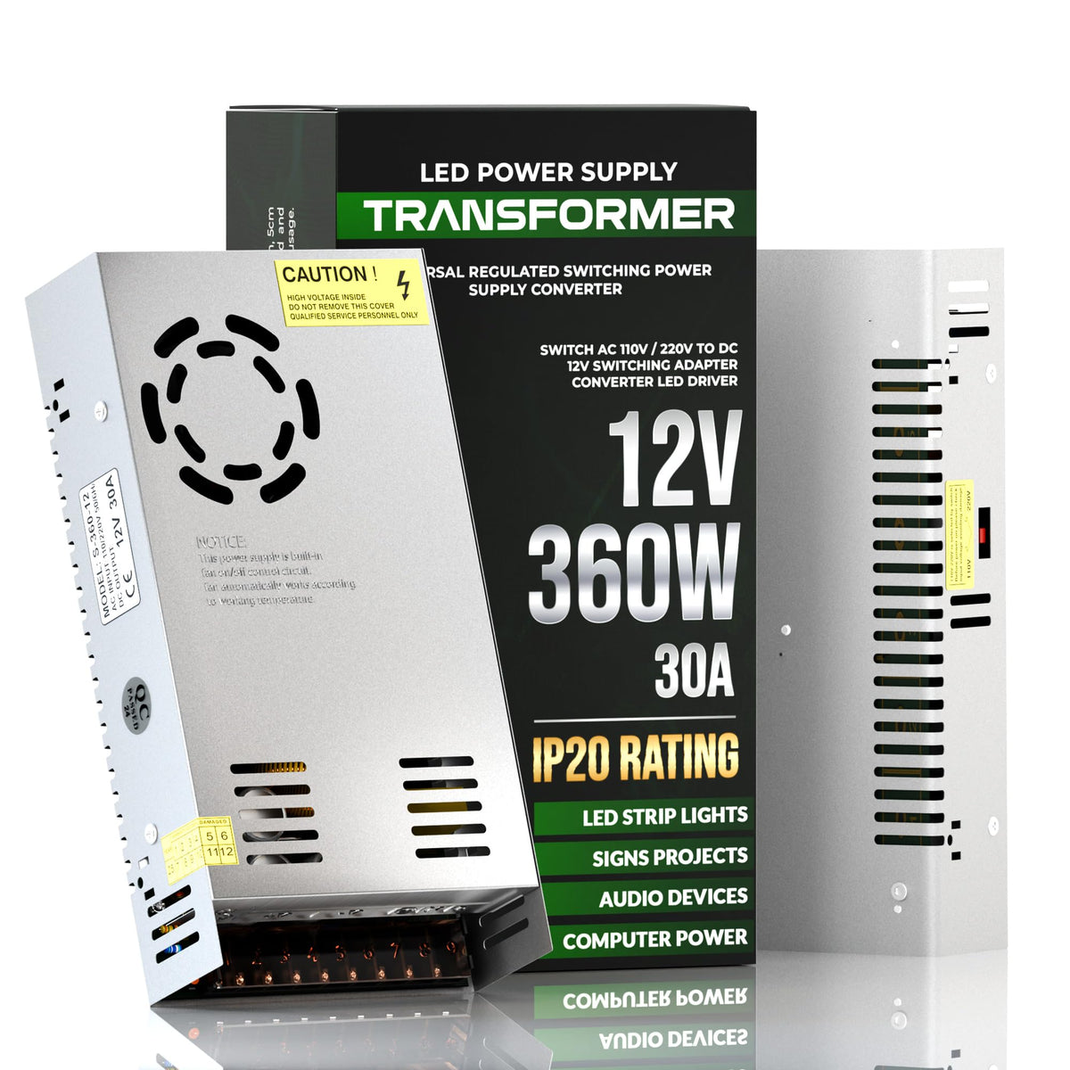 12V 360W 30A IP20 Transformer