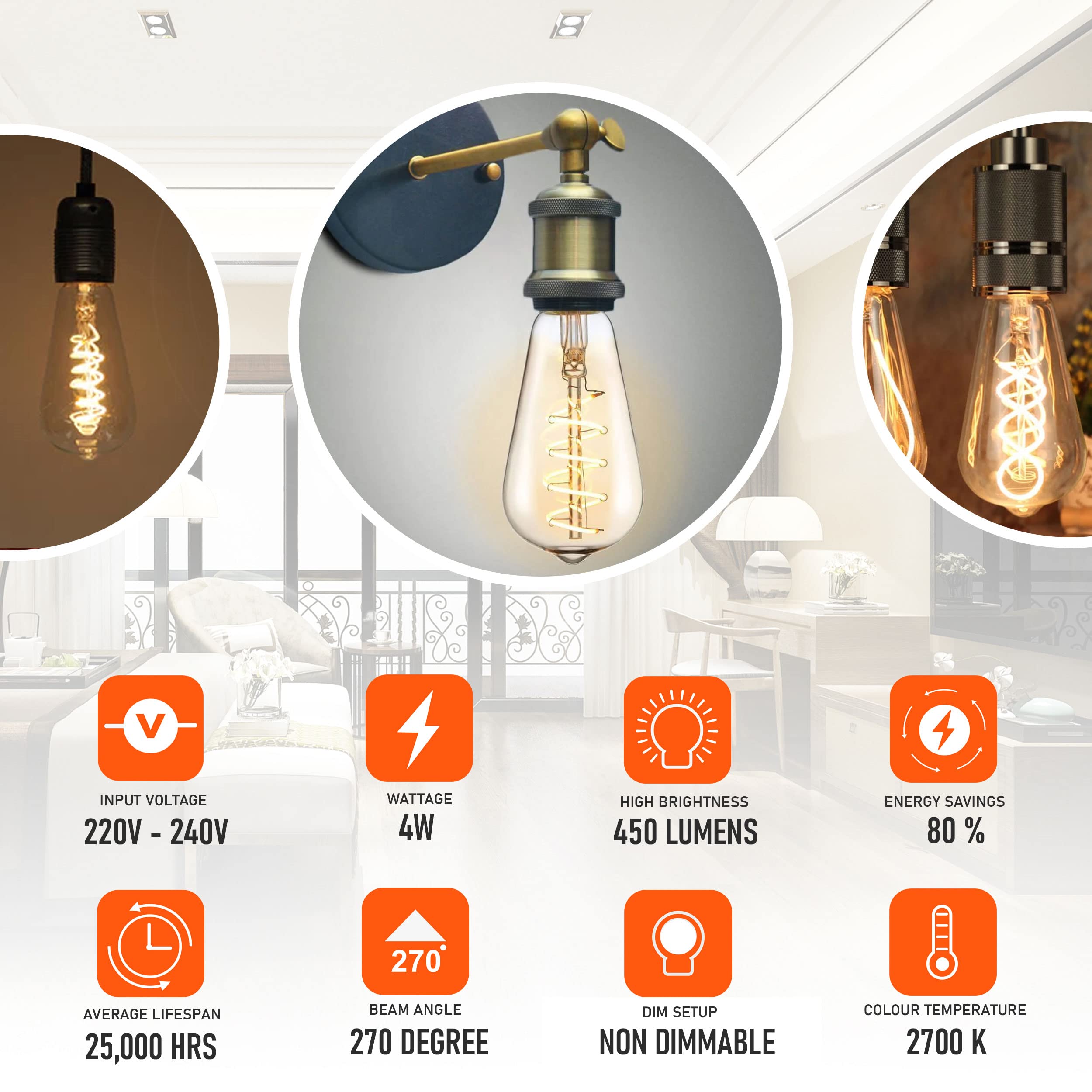 bulb white 4w e27 light glass