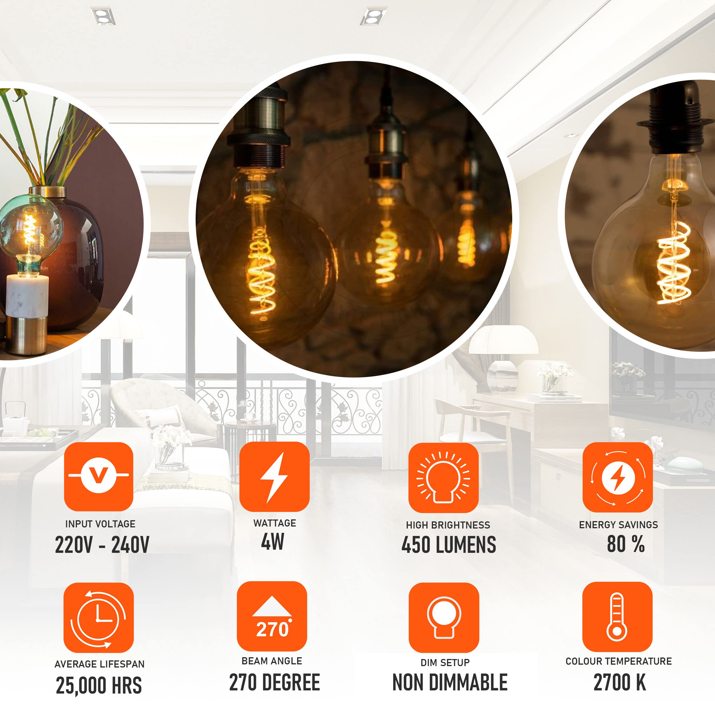 dimmable filament light e27
