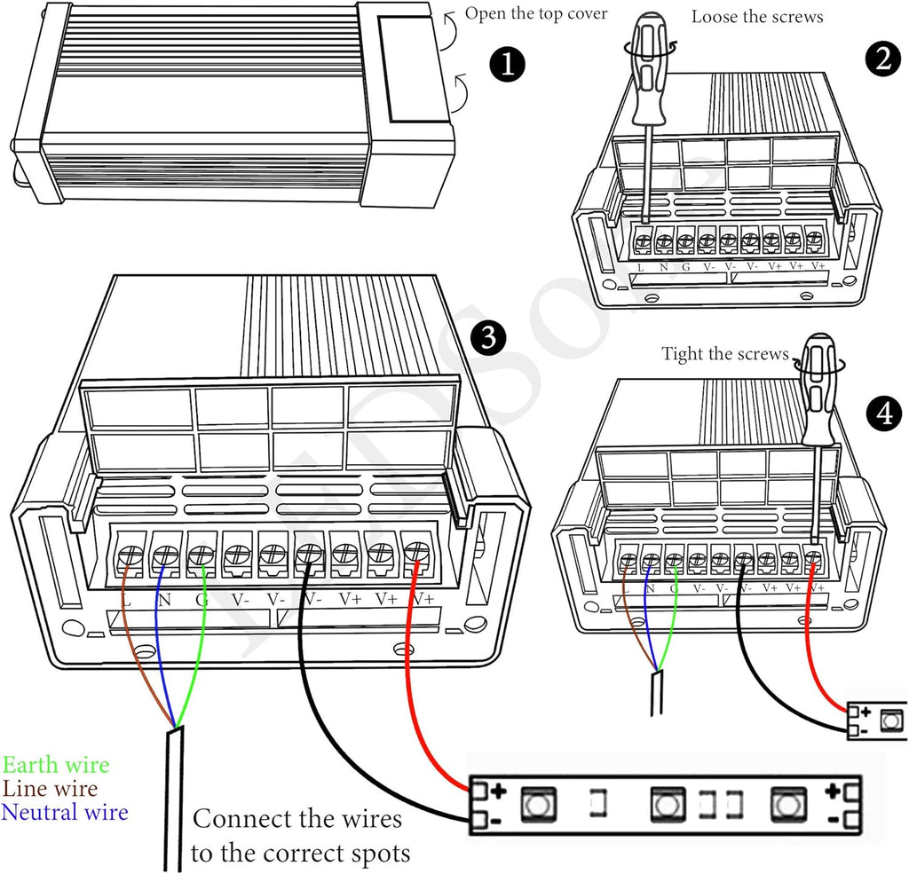 IP45 Outdoor LED Power Supply Transformer 400W 12V DC