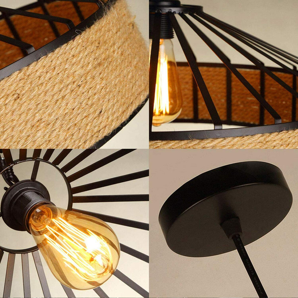 living room hemp rope light