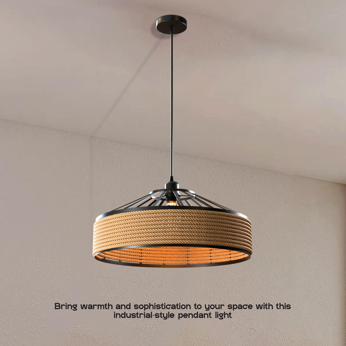 living room hemp rope light