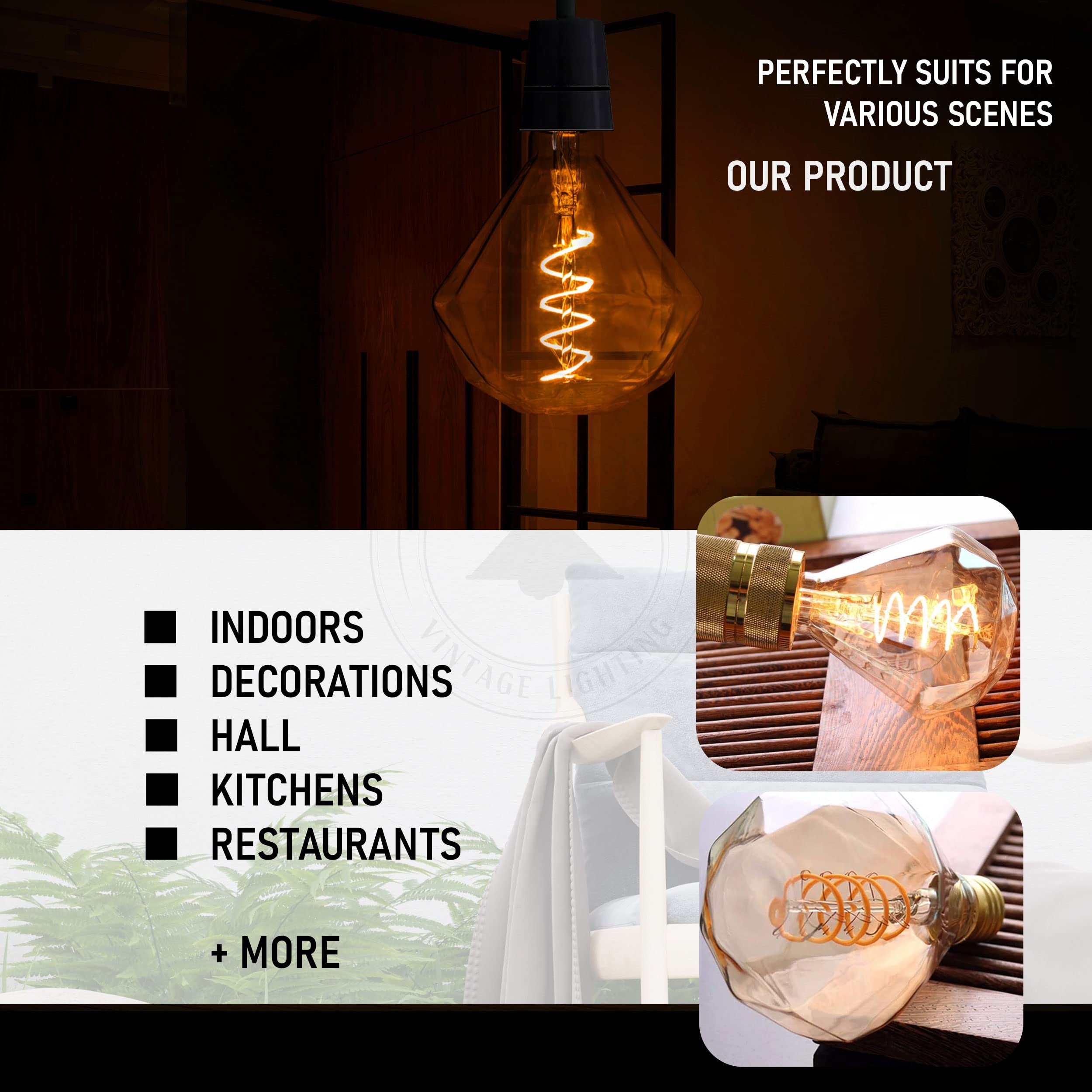 dimmable filament light e27