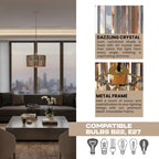 light shade crystal gold silve