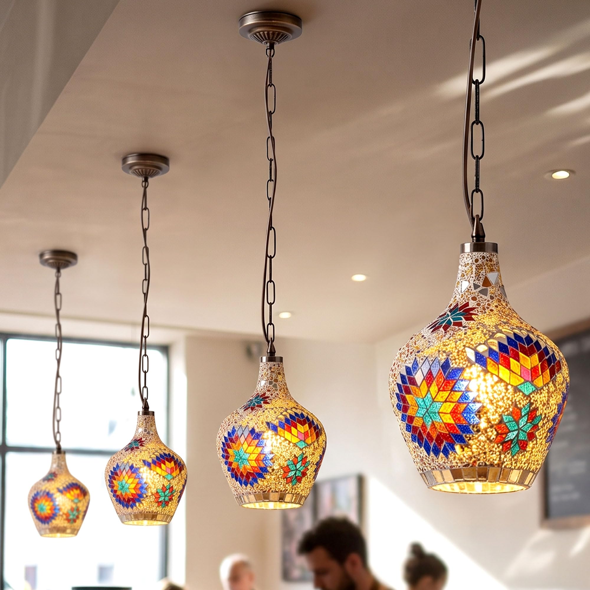 Turkish Moroccan Mosaic Pendant Light Fixture ~1192