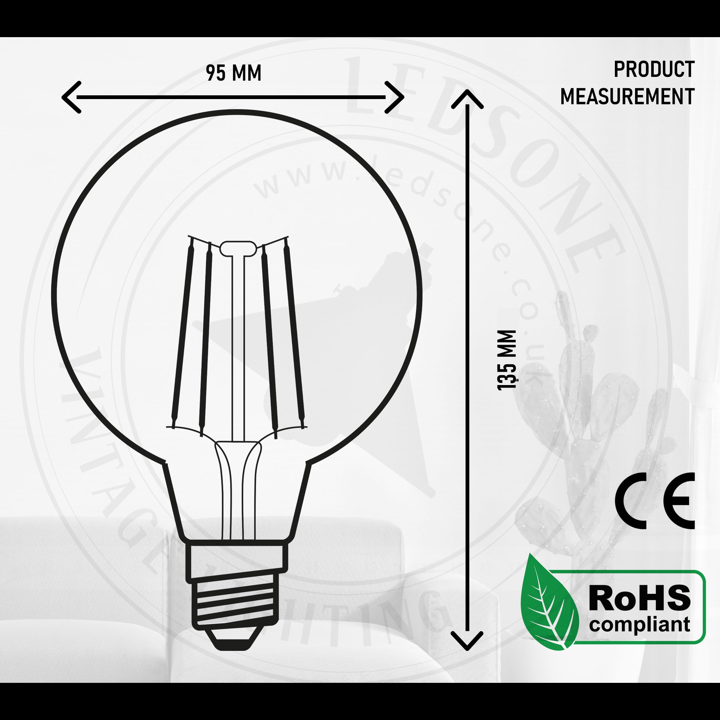 g95 glass 2700k dimmable b22