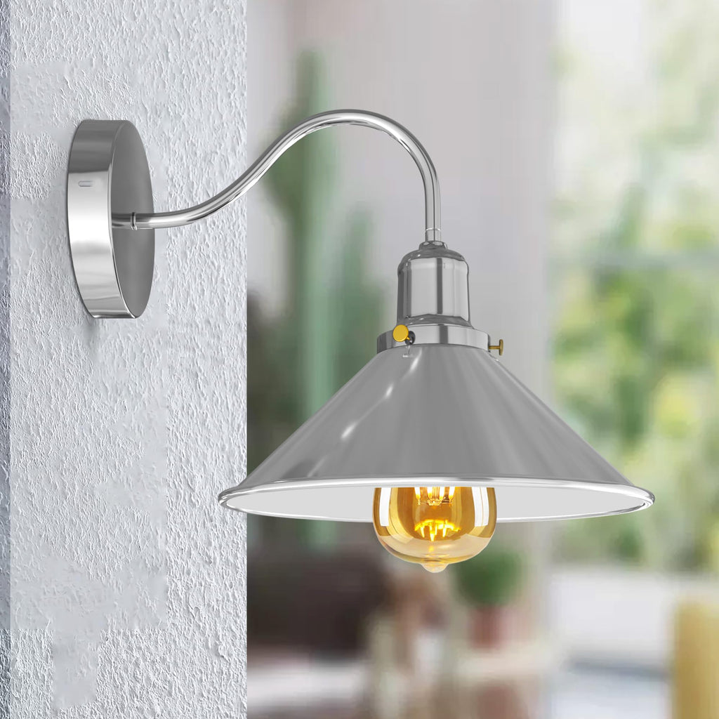 DC VOLTAGE Retro Swan Neck Wall Sconce | Yellow Brass Industrial Light ~1064