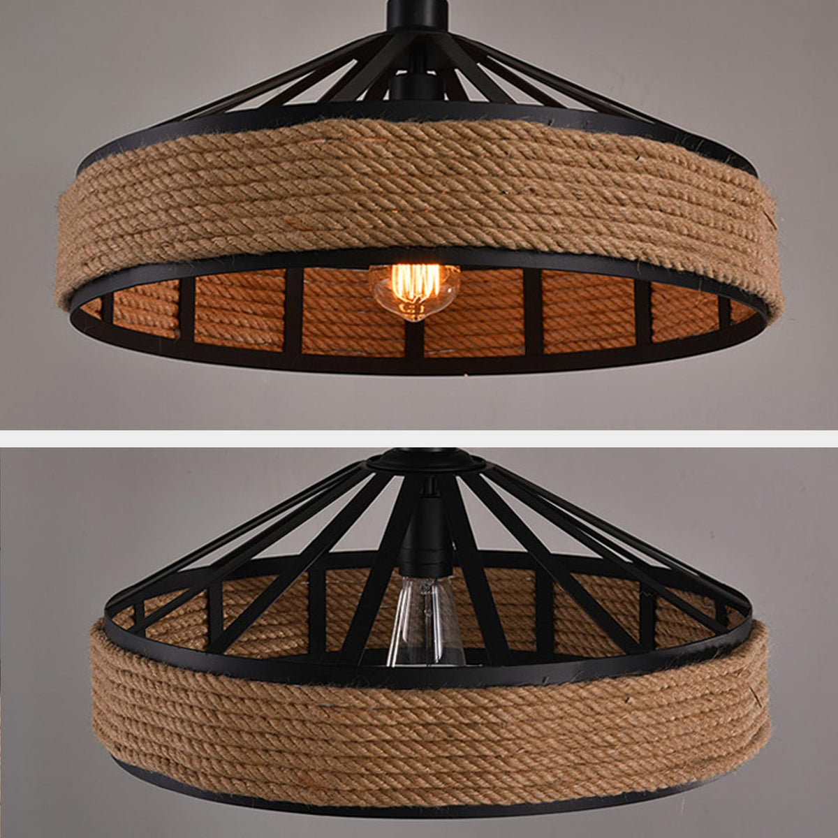boho hemp rope ceiling lamp sh