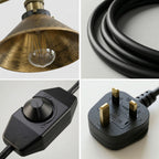 2 Pack Industrial Plug-In E27 Wall Light with Dimmer Switch – 2m Cord ~1205