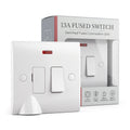 13A White Switched Fused Spur with Neon Indicator & Flex Outlet~1256
