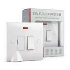 13A White Switched Fused Spur with Neon Indicator & Flex Outlet~1256