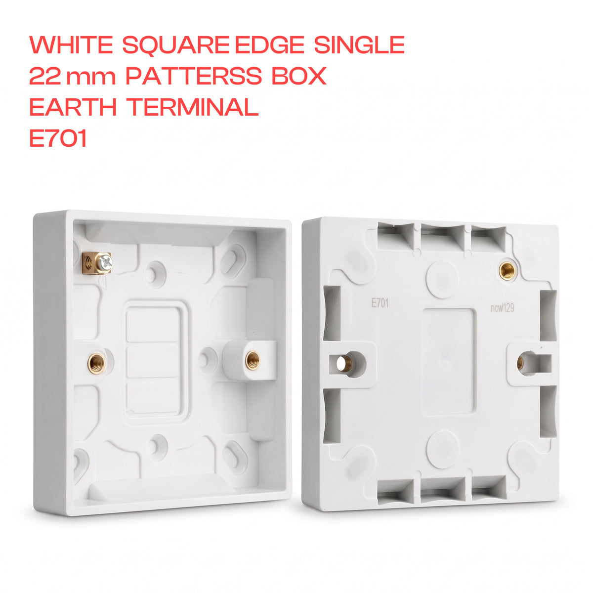 White Pattress Box 1 or 2 Gang Surface Mount Back Box~1254
