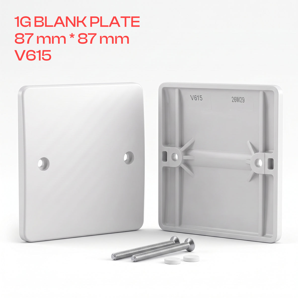 White Blanking Plate 1 Gang and 2 Gang Curved Edge ~1258