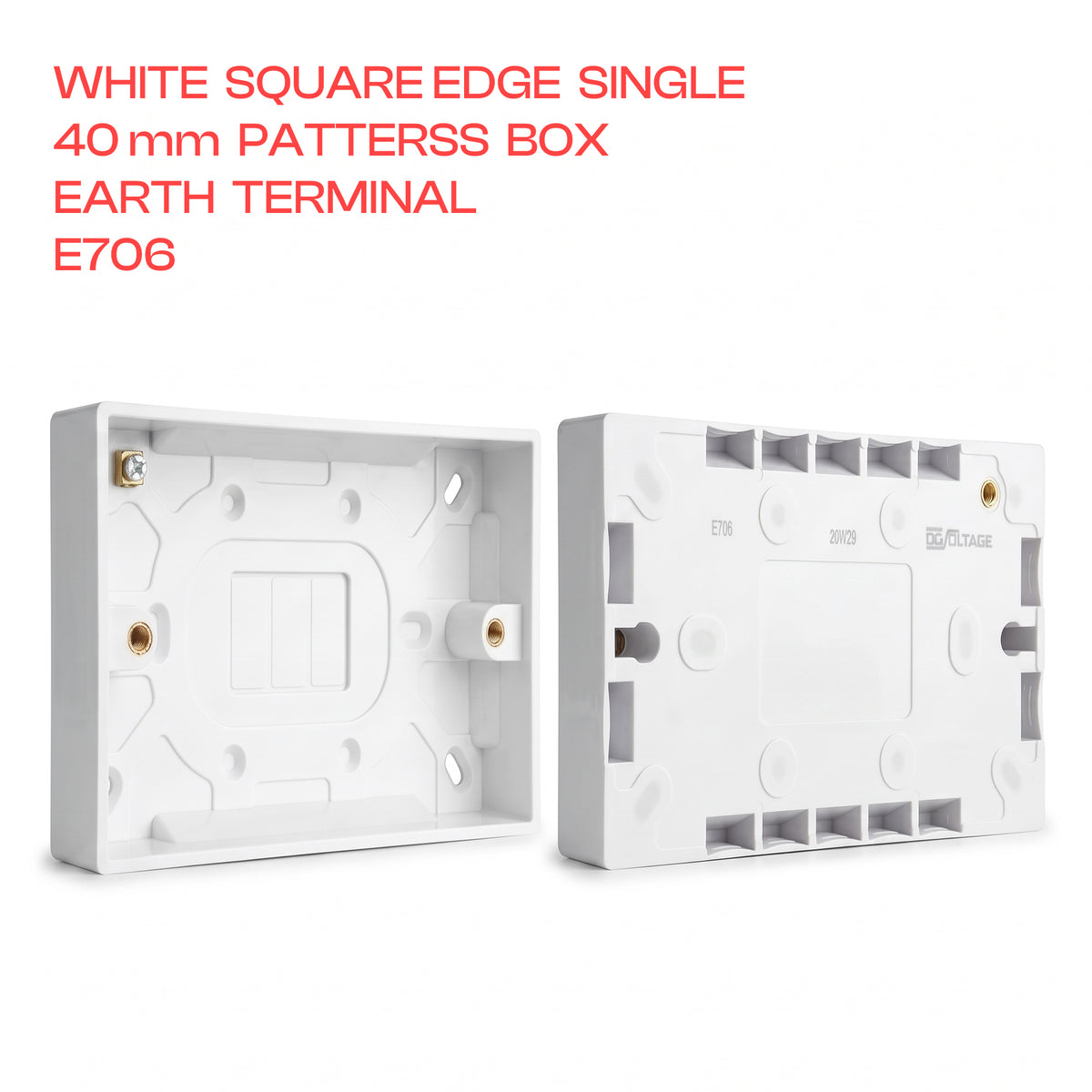 White Pattress Box 1 or 2 Gang Surface Mount Back Box~1254