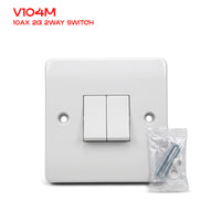 1, 2 & 3 Gang 2 Way White Light Switches – 250V AC ~1247