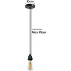 Black Minimalist Pendant Light Cord Set 2 Pack - E27 Adjustable Hanging Cable Pair ~1187