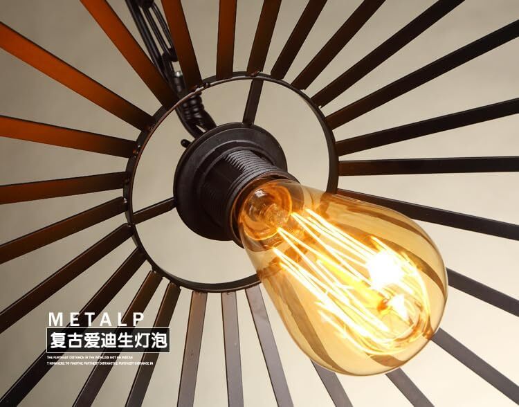 Vintage-style light bulb in a decorative metal fixture