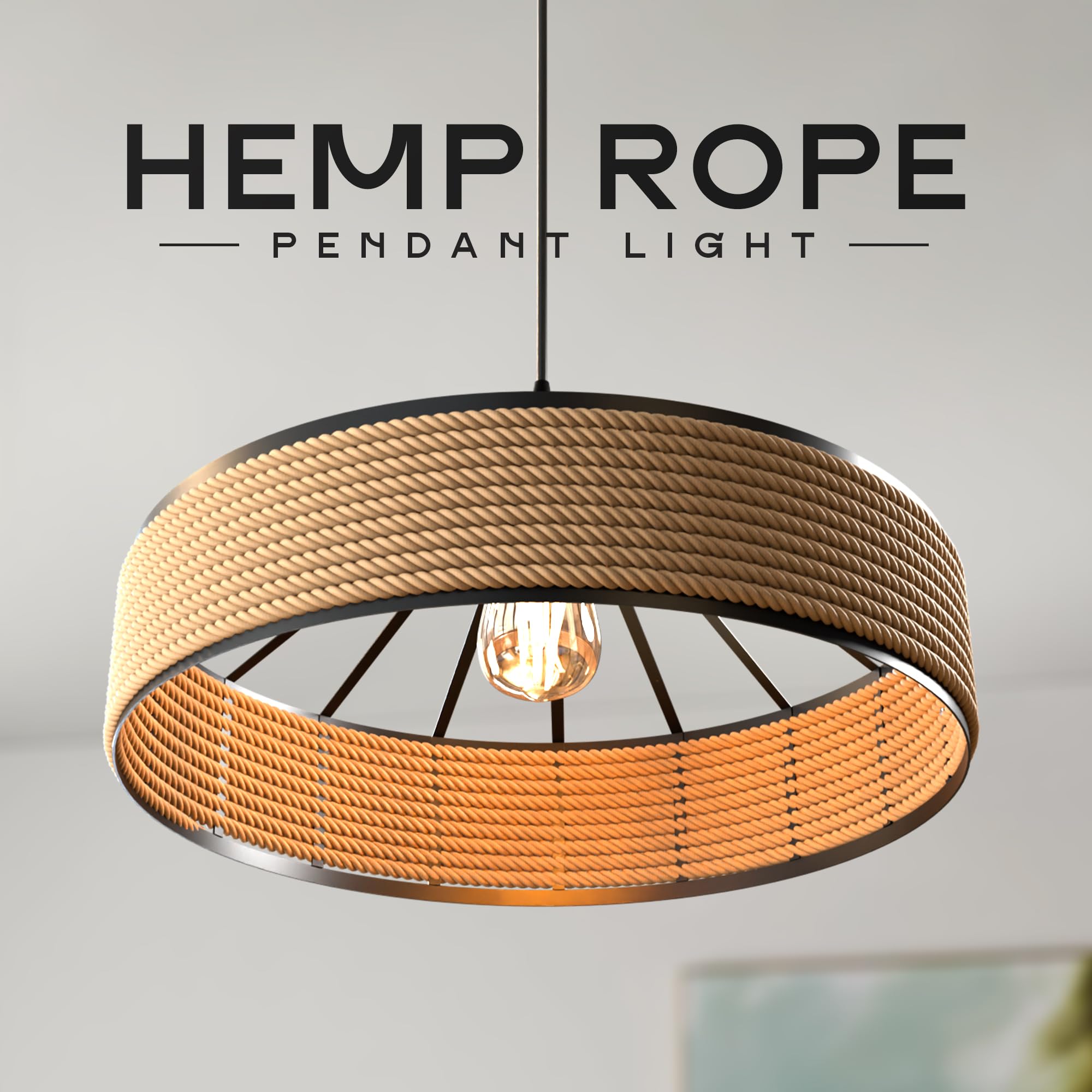 hemp rope pendant lamp
