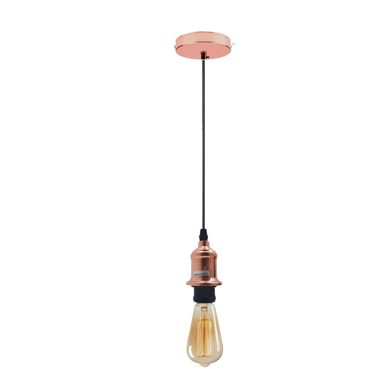 rose gold E27 pendant light fitting