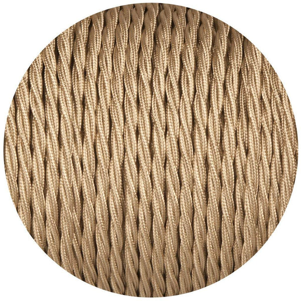 Flexible Braided 3 core twisted Electrical Light Gold Cable ~1049