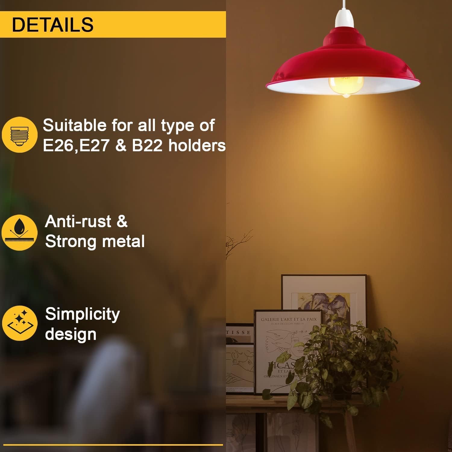 Retro Multi-Colour Industrial Pendant Light | E27 Fitting ~1020