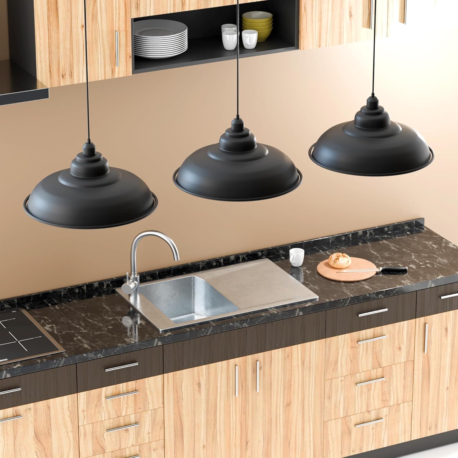 Retro Multi-Colour Industrial Pendant Light | E27 Fitting ~1020