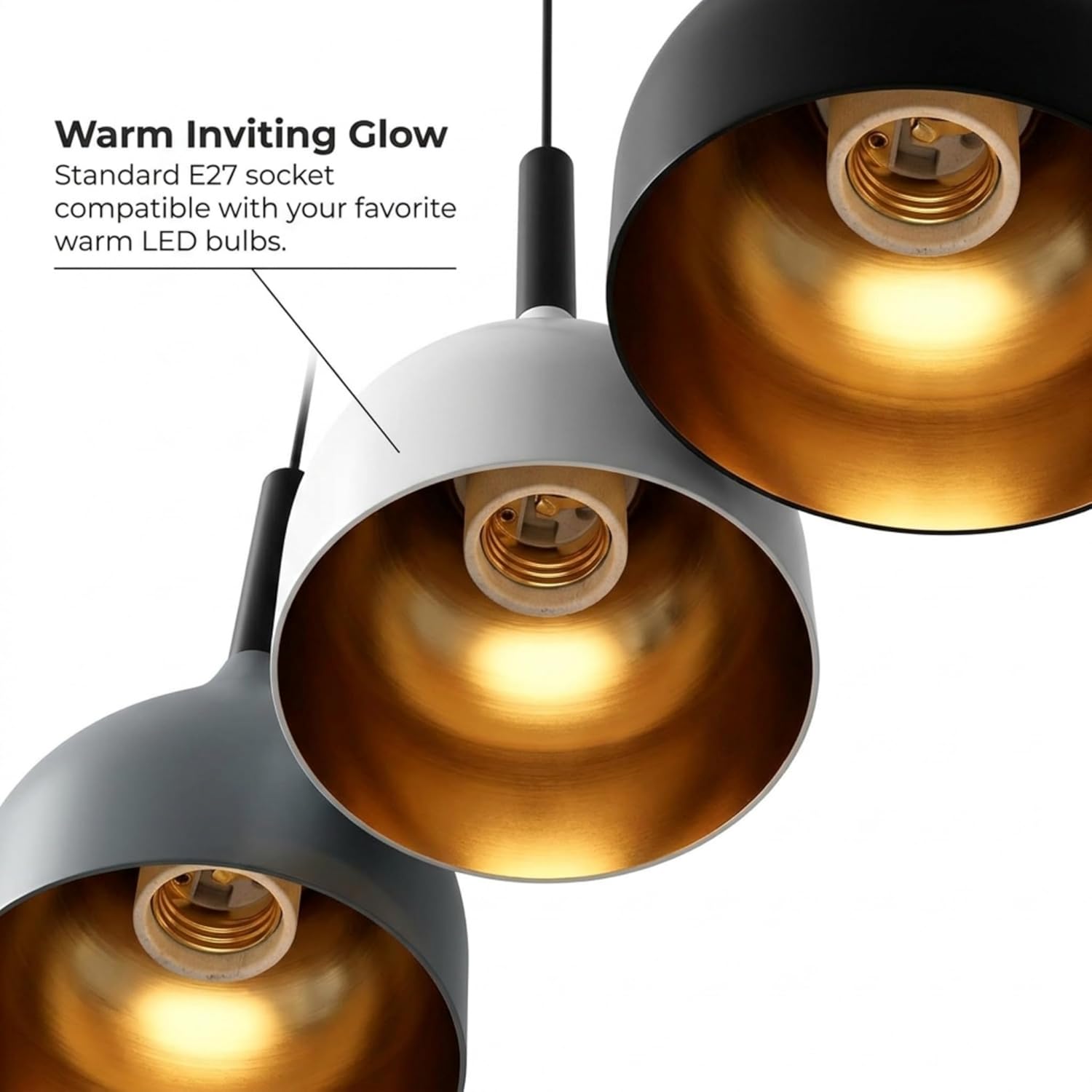 3-Way Tricolour Pendant Light | Adjustable Kitchen Island Lamp ~1101