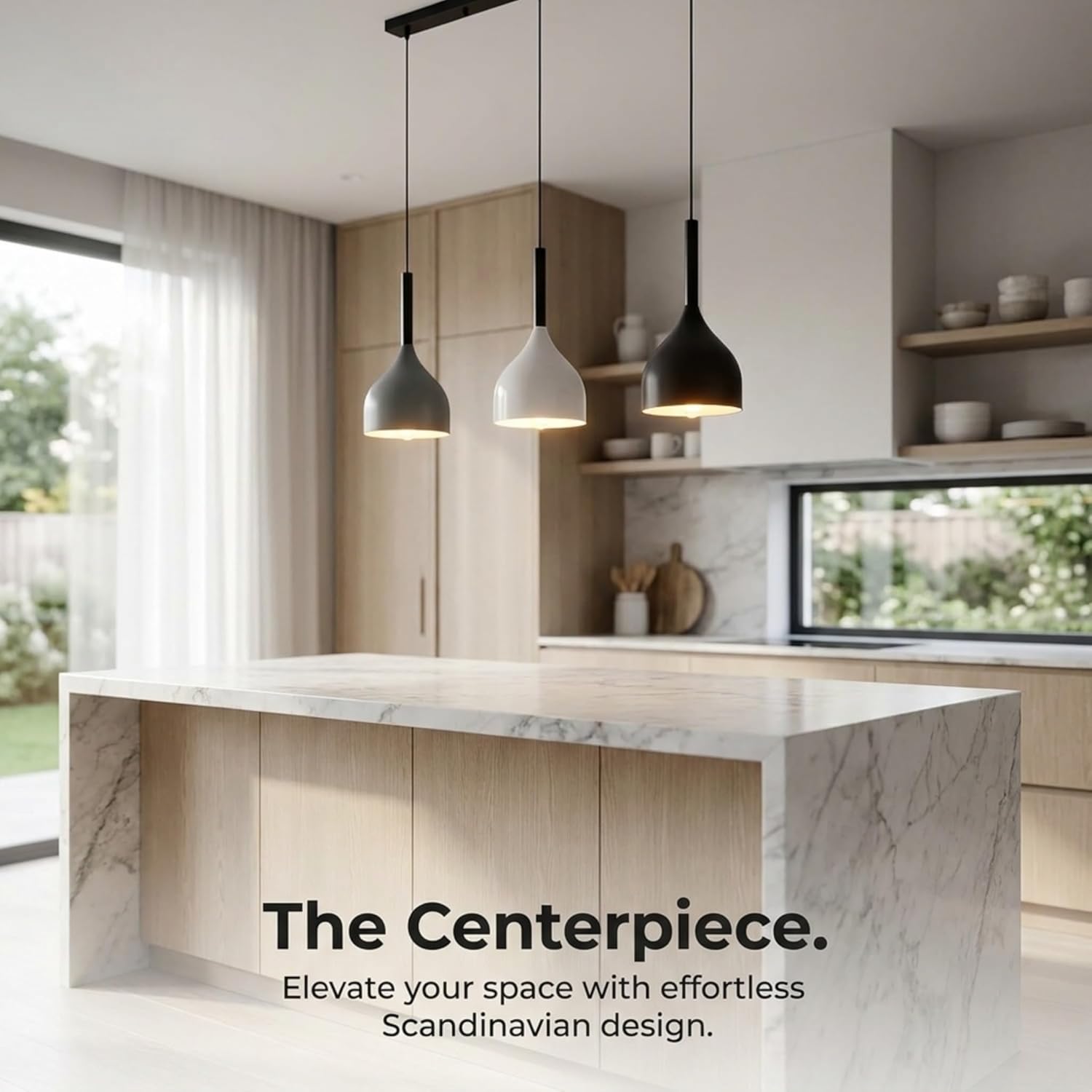 3-Way Tricolour Pendant Light | Adjustable Kitchen Island Lamp ~1101