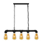 Black industrial-style pendant light