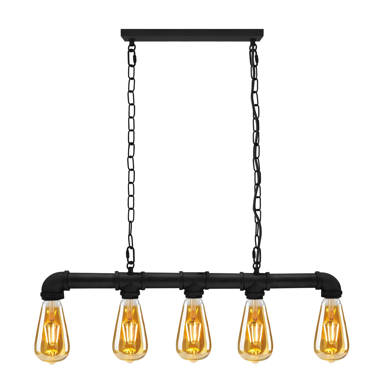 Black industrial-style pendant light