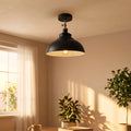 Vintage cone shape semi flush mount ceiling light