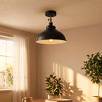 Vintage cone shape semi flush mount ceiling light