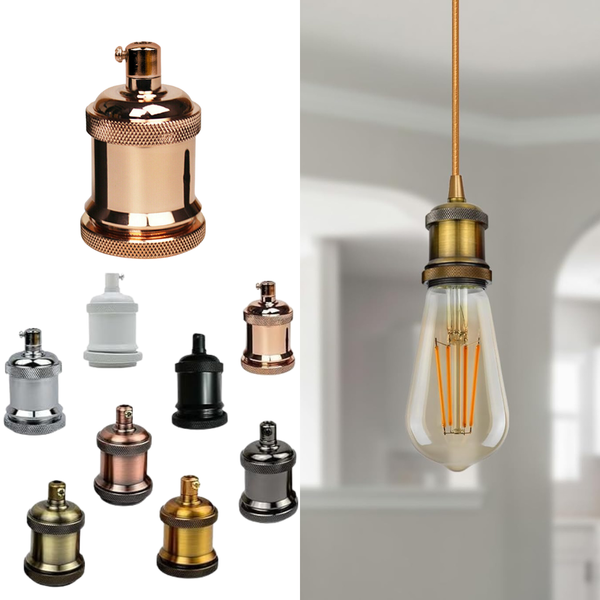 E27 Lamp Holder Industrial Vintage Metal Light Socket Fitting ~1137