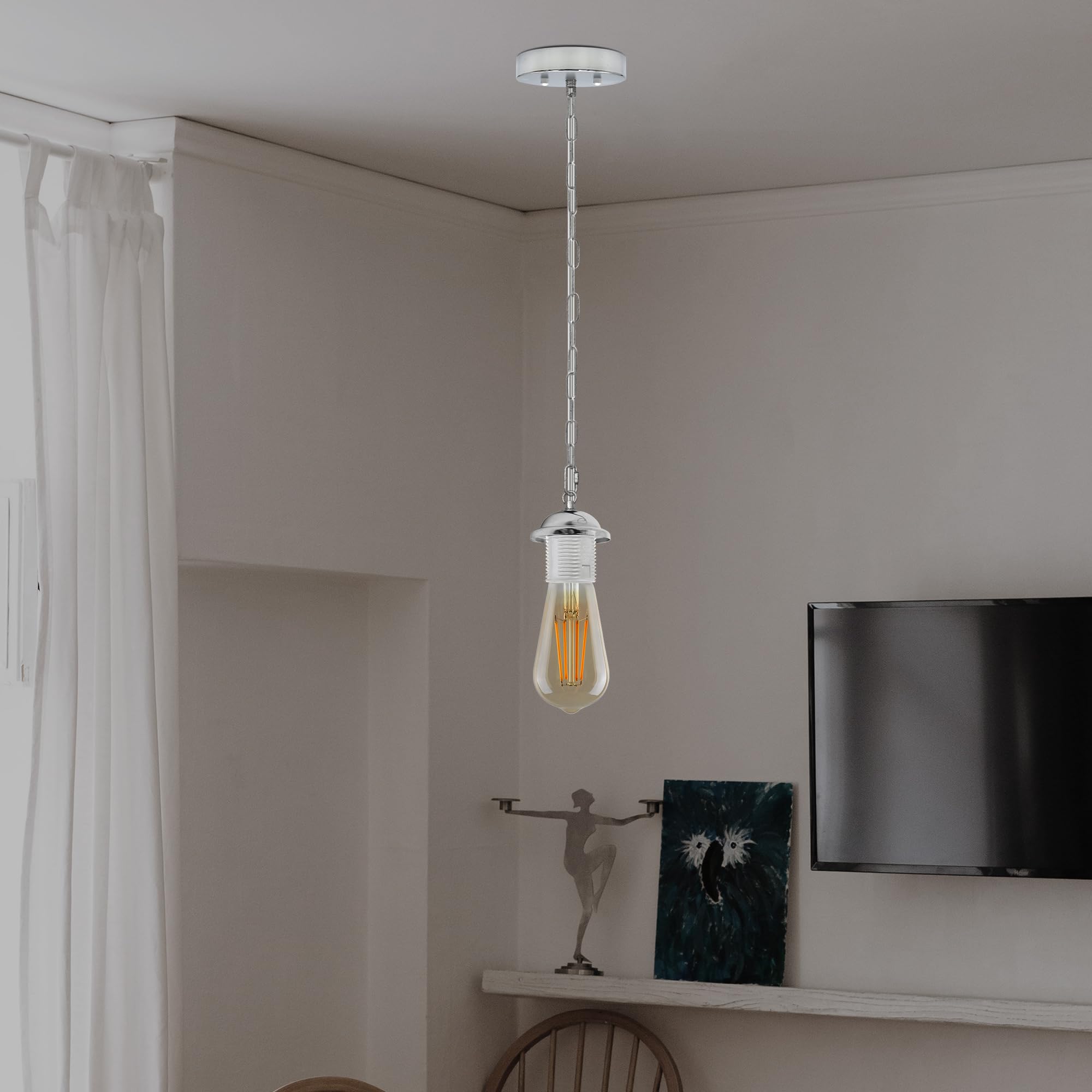 Industrial E27 Lamp Holder Hanging Ceiling Pendant Kit ~1185