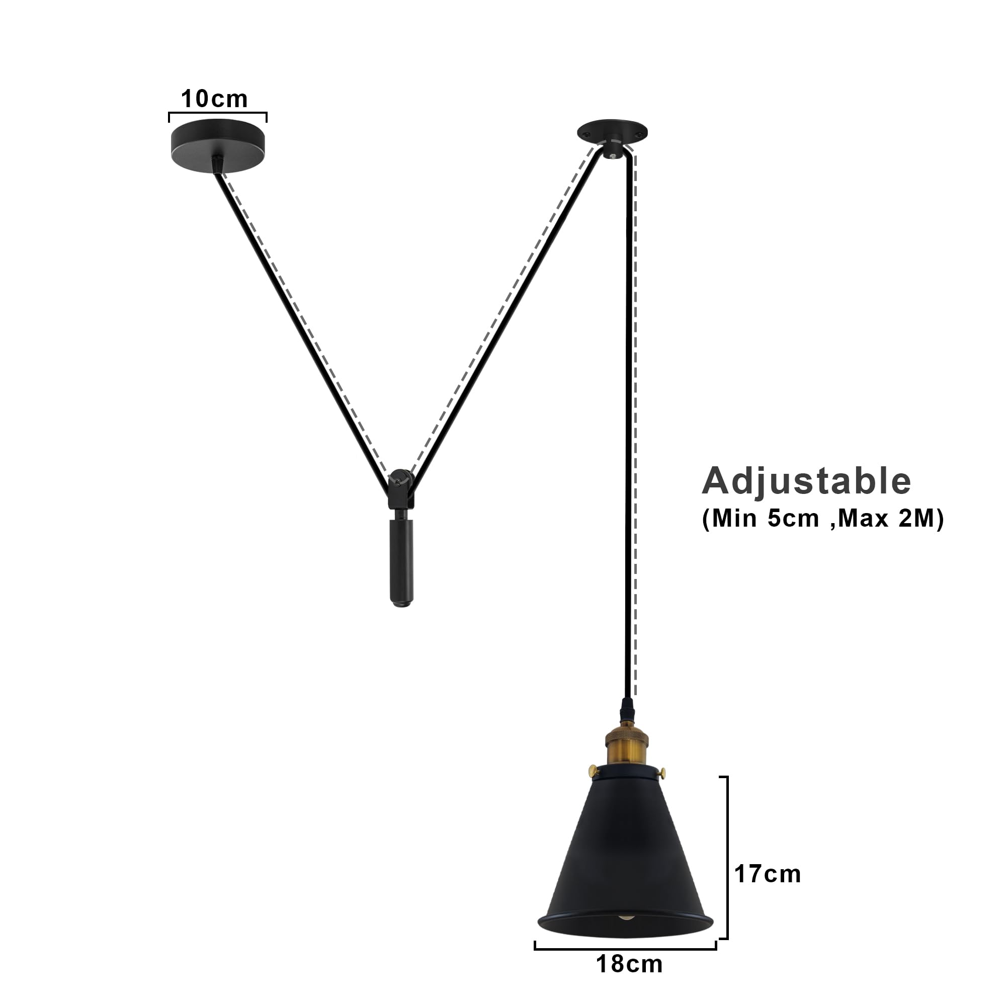 Industrial Pendant Light with Adjustable Cord ~1160