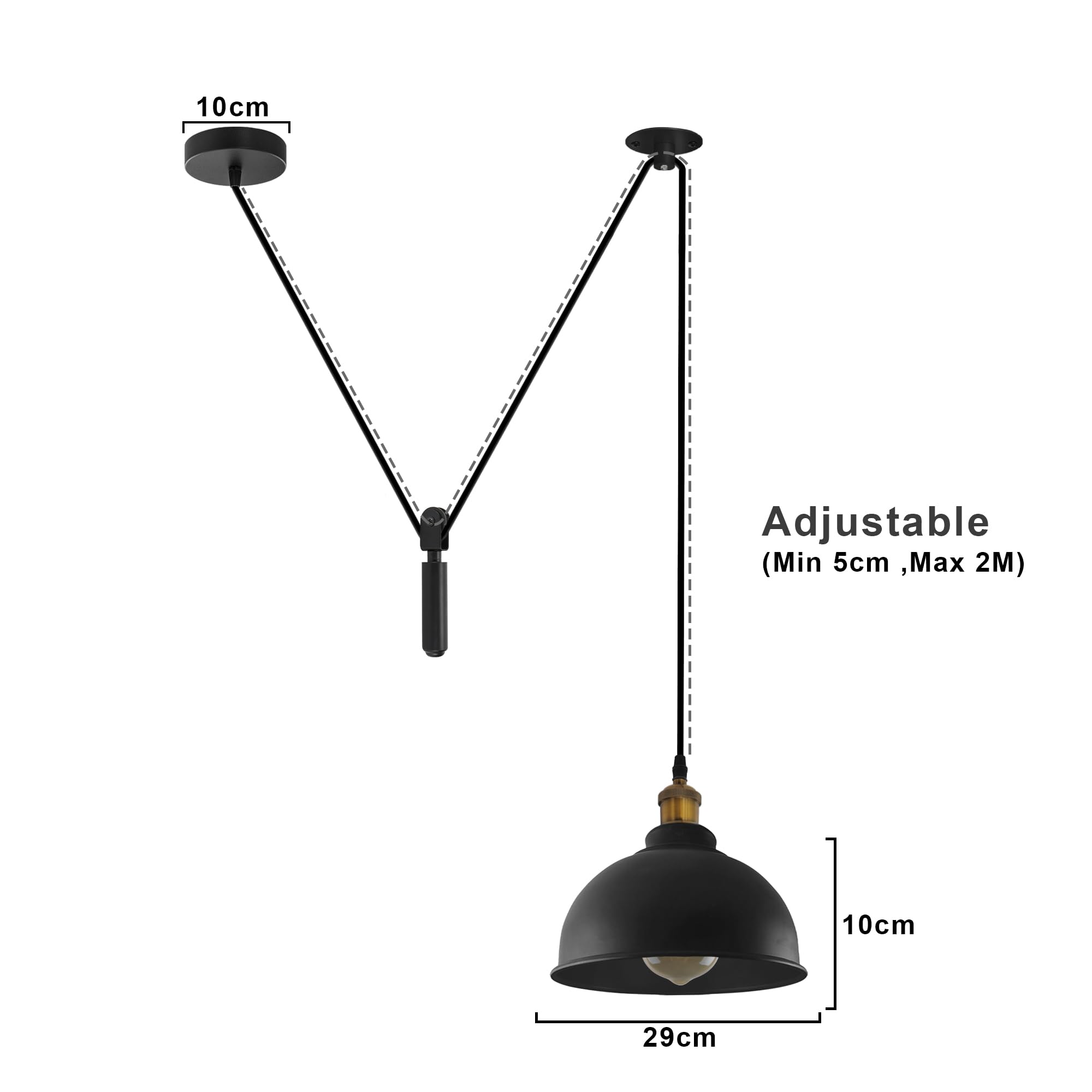 Industrial Pendant Light with Adjustable Cord ~1160