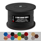 Retro Braided Lighting Cable | 3 Core Round Flex | 5m ~1186