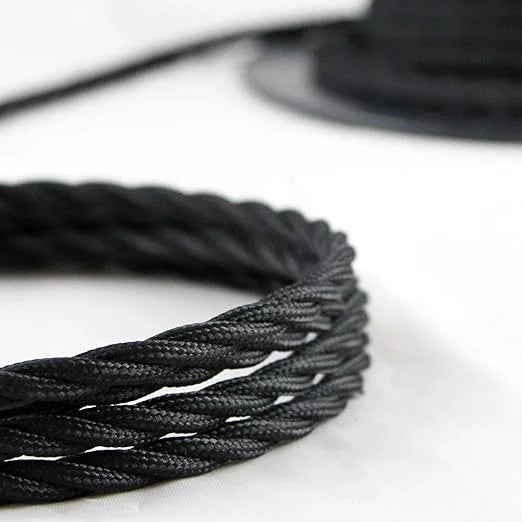 Flexible Braided Woven Silk Lamp 3 Core Electrical Twisted Cable ~1048