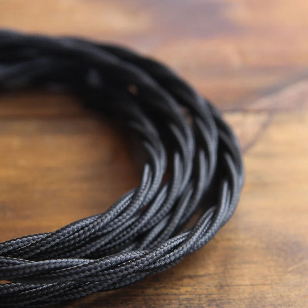 Flexible Braided Woven Silk Lamp 3 Core Electrical Twisted Cable ~1048