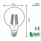 G125 Dimmable LED Edison Bulb E27 – 8W Vintage Globe Light ~1024
