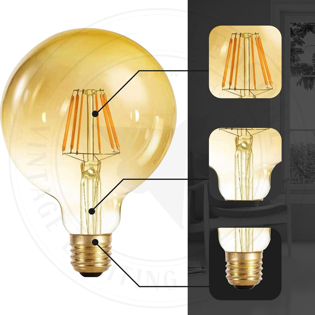 G125 Dimmable LED Edison Bulb E27 – 8W Vintage Globe Light ~1024