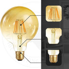 G125 Dimmable LED Edison Bulb E27 – 8W Vintage Globe Light ~1024