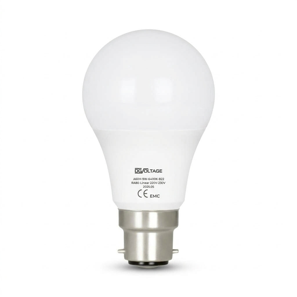 B22 A60 LED GLS Bulb 9W – 806lm 6400K Cool White ~1225