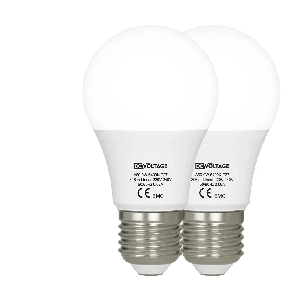 E27 A60 LED Bulb 9W 60W Equivalent 6400K Cool White ~1214