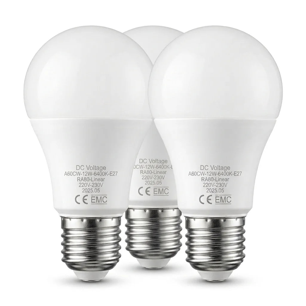 6 Pack E27 A60 LED Bulbs 12W 100W Equivalent 6400K ~1213