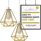 2-Pack Modern Diamond Cage Lampshades with Reducer Rings ~1005
