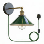 Industrial Plug-in Wall Light | Adjustable Brass Arm & Dimmer E27 ~1204