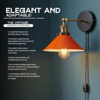 Industrial Plug-in Wall Light | Adjustable Brass Arm & Dimmer E27 ~1204