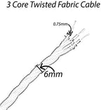 3 Core Twisted Vintage Fabric Braided Electric Brown Cable